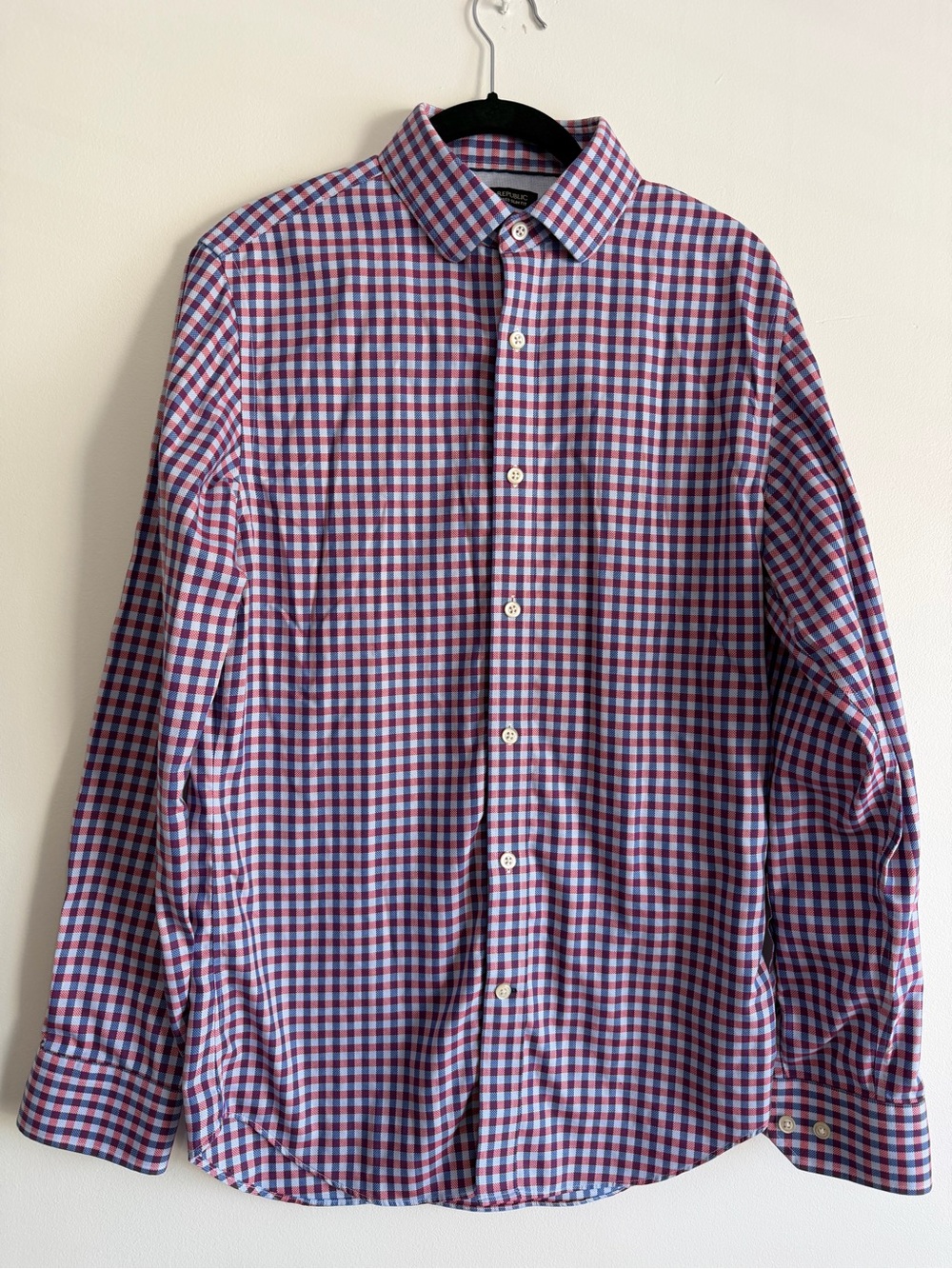 Banana Republic Men's Checked Dress Shirt - Blue & Red
